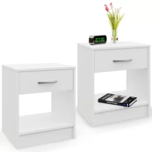 Image of Bedside Table 2Pcs White 50x40x35cm