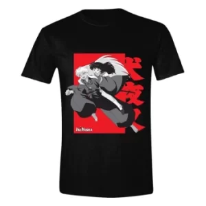 Image of InuYasha T-Shirt Kagome on Inuyasha's Back Size L