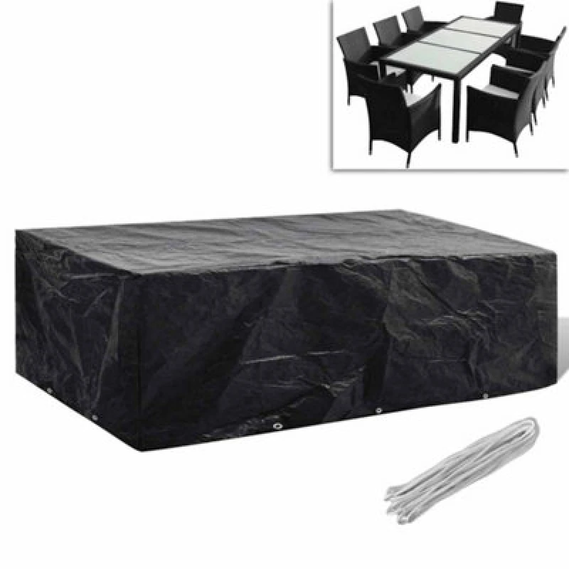 Image of vidaXL Garden Furniture Cover Poly Rattan 10 Eyelets 300x140cm Patio Protector