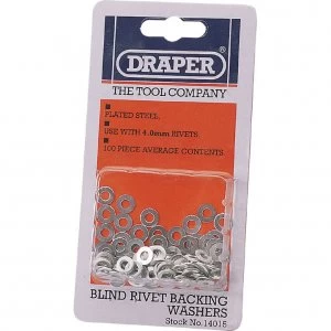 Image of Draper Pop Rivet Washers 4mm Pack of 100