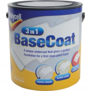 Image of Polycell 3 in 1 Basecoat Wall Paint White 2.5l