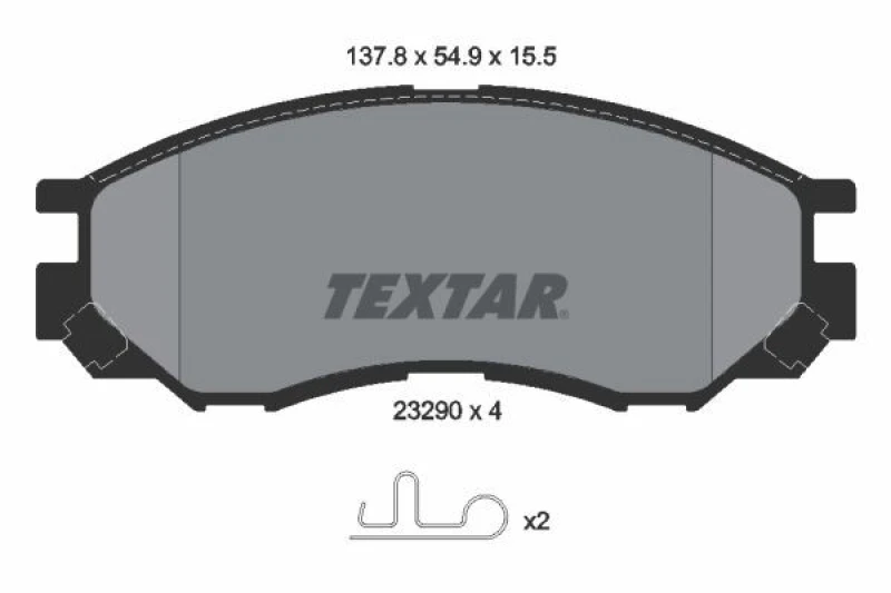 Image of Brake pad set TEXTAR 2329002