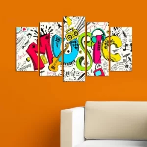 Image of 5MF-9 Multicolor Decorative MDF Painting (5 Pieces)