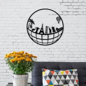 Image of Travel Black Decorative Metal Wall Accessory