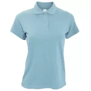 image of B&C Safran Pure Ladies Short Sleeve Polo Shirt (XS) (Sky Blue)