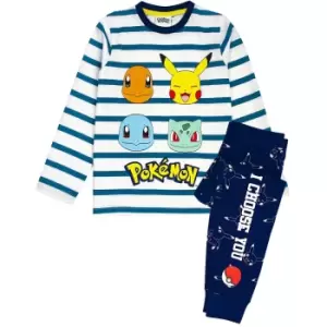Image of Pokemon Boys Characters Pyjama Set (11-12 Years) (White/Blue/Yellow)