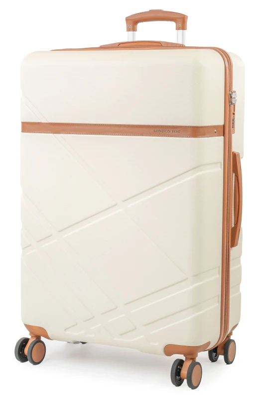 Image of London Fog Eton Hardshell Suitcase Wheeled Matching Luggage - Cream Cream M