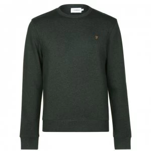 image of Farah Vintage Tim Crew Sweatshirt - Olive Marl 361