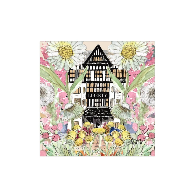 Image of Claire Louise Liberty In Full Bloom Glass Kitchen Splashback Size: 600mm x 750mm Multicolor Unisex 600mm x 750mm