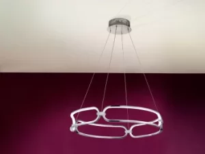 Image of Colette Modern Stylish Dimmable LED Designer Pendant Light Chrome with Remote Control