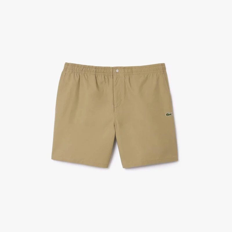 Image of Lacoste Relaxed-Fit Poplin Shorts Beige male XS