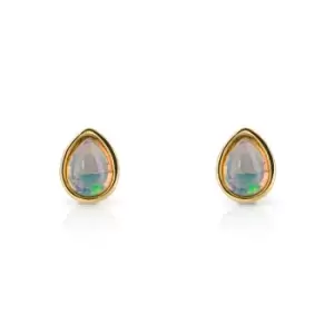 image of JG Signature Gold Plated October Birthstone Teardrop Stud Earrings