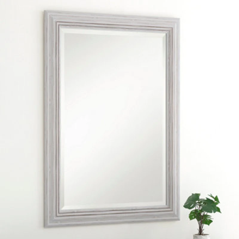 Image of Yearn Mirrors Yearn Distressed White Framed Wall Mirror 100.5x72.5cm White