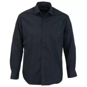 Image of Absolute Apparel Mens Long Sleeved Classic Poplin Shirt (S) (Black)