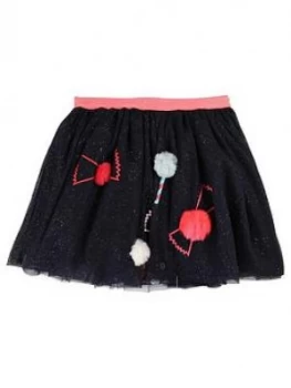 Image of Billieblush Girls Pom Pom Mesh Tutu Skirt - Navy, Size Age: 3 Years, Women