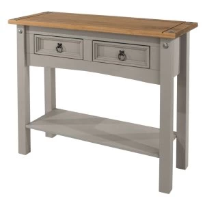 Image of Halea 2-Drawer Hallway Table with Shelf - Grey