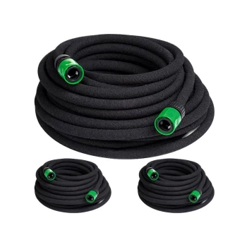 image of 15 Meter Soaker Hose Porous Irrigation Hose Lawn Garden Watering High Quality Watering Tool (3x) - Deuba