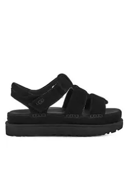 Image of UGG Goldenstar Strap Wedge Sandals - Black, Size 4, Women