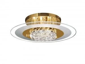 Image of Flush Round 6 Light French Gold, Glass, Crystal