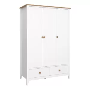 Heston 3 Door Wardrobe White And Pine