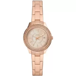 Image of Fossil Stella Three-Hand Date Rose Gold Stainless Steel Watch