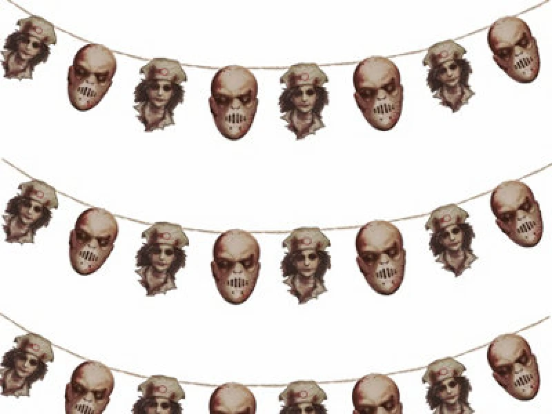Image of Shatchi 8Pcs Halloween Chopped Bloody Faces Garland Scary Horror Cut-Outs Bunting Banner Multi unisex