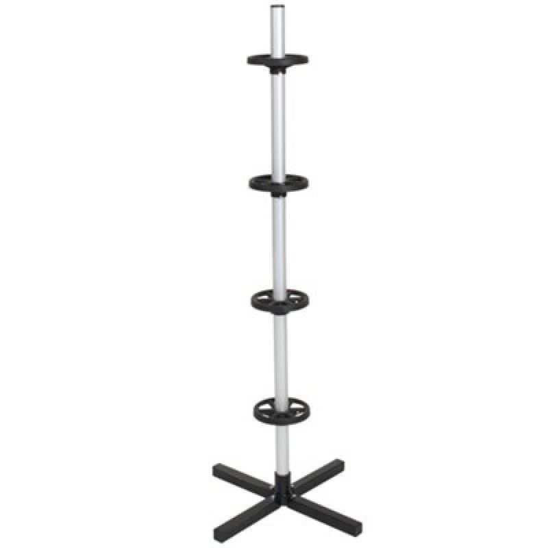 Image of Tectake Tyre Rack - Sturdy Tyre Storage Tree For 4 Car Tyres Including Rims - Grey
