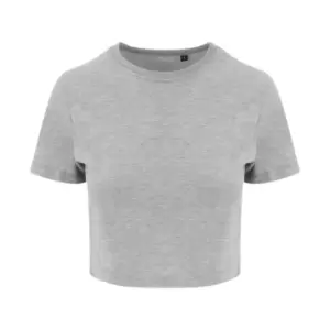 Image of AWDis Just Ts Womens Girlie Tri-Blend Cropped T-Shirt (M) (Heather Grey)