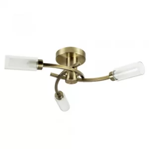 Image of 3 Way Ceiling Light, Antique Brass