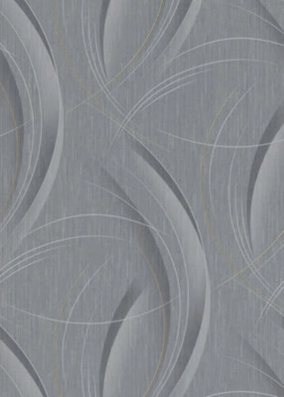 Image of Erismann Modern Curvaceous Swirl Wallpaper With Subtle Metallic Highlights In Grey