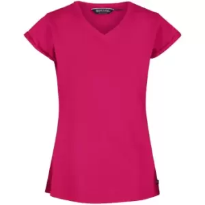Image of Regatta Womens Fyadora Coolweave Cotton V Neck T Shirt 14 - Bust 38' (97cm)