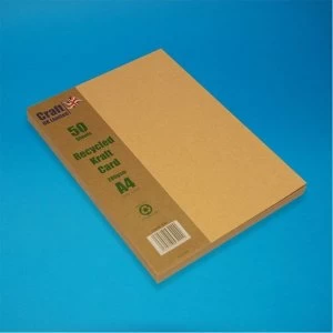 image of Craft UK A4 Card Kraft 280gsm 50 pack