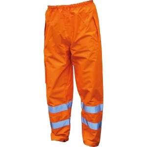 Image of Scan Hi Vis Waterproof Motorway Trousers Orange XL