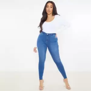 image of Missguided Plus Size Lawless Jeans - Blue