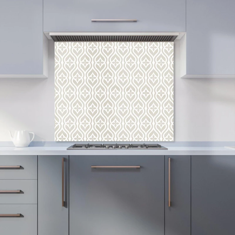 Image of Warren Reed - Designer Abstract Ornament Pattern Kitchen Splashback in Grey Size: 900mm x 650mm Grey Unisex 900mm x 650mm