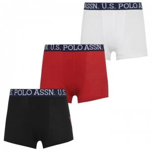 image of US Polo Assn 3 Pack Trunks - Red/White/Black