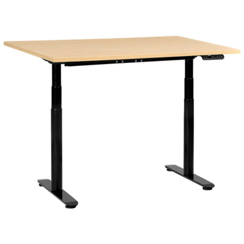 Image of Beliani Electric Adjustable Standing Desk Destinas Black/ Light Brown 120 Cm 60 Cm