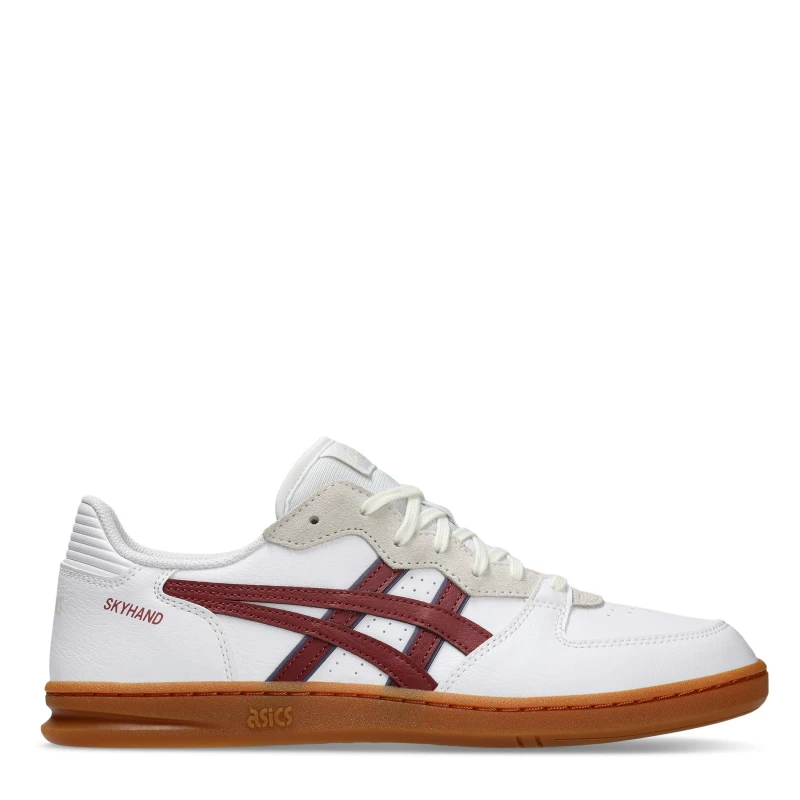 Image of Asics Womens Skyhand Low-Top Trainers White/Maroon female 5 (38)
