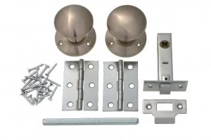 Image of Wickes Victorian Mortice Door Knobs Set - Satin Nickel 1 Pair