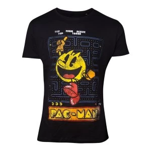 image of Pac-Man - Retro Start Scene Mens Large T-Shirt - Black