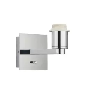 image of Indoor Wall Light Fitting - Polished Chrome - Square Wall Plate - Modern Design