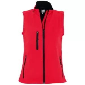 image of SOLS Womens/Ladies Rallye Soft Shell Bodywarmer Jacket (M) (Red)