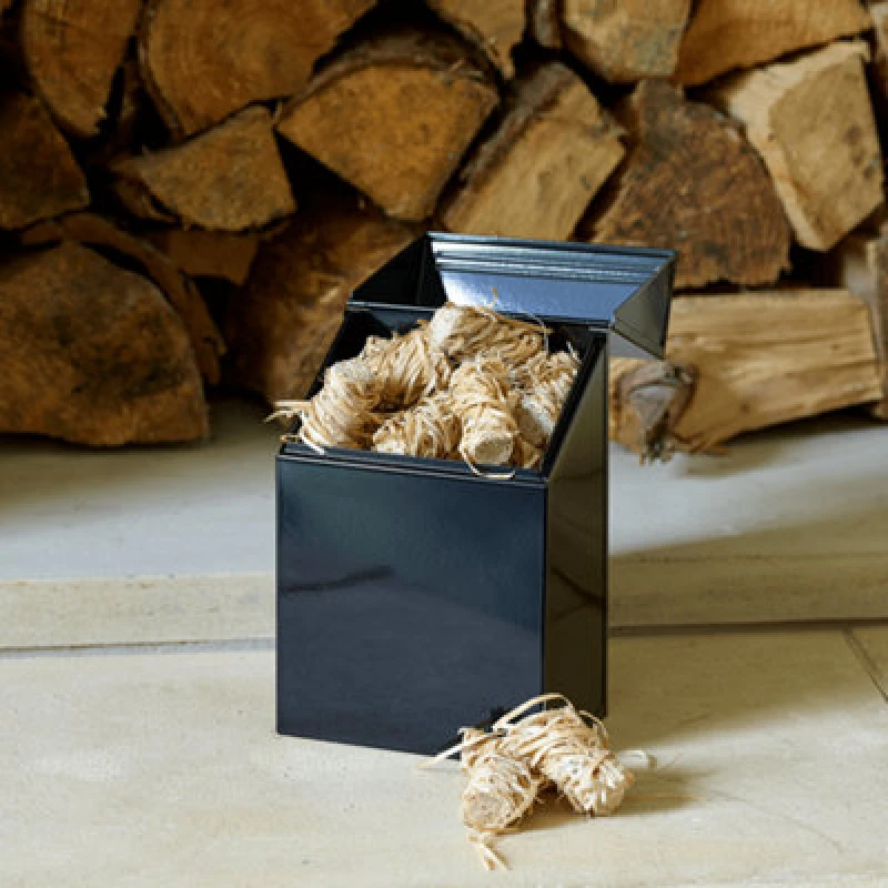Image of Valiant Valiant Firelighter and Pellet Storage Box Container - Black Steel Black One Size Unisex 5031300005735