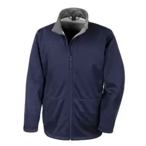 image of Result Core Mens Soft Shell 3 Layer Waterproof Jacket (M) (Navy Blue)