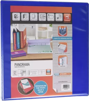 Image of Elba Panorama A4 Presentation Lever Arch File Binder 70mm Blue Pack of 5