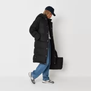 Image of Missguided Longline Padded Puffer - Black