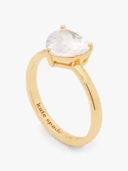 image of Kate Spade Heart Ring, Clear/Gold, L1/2