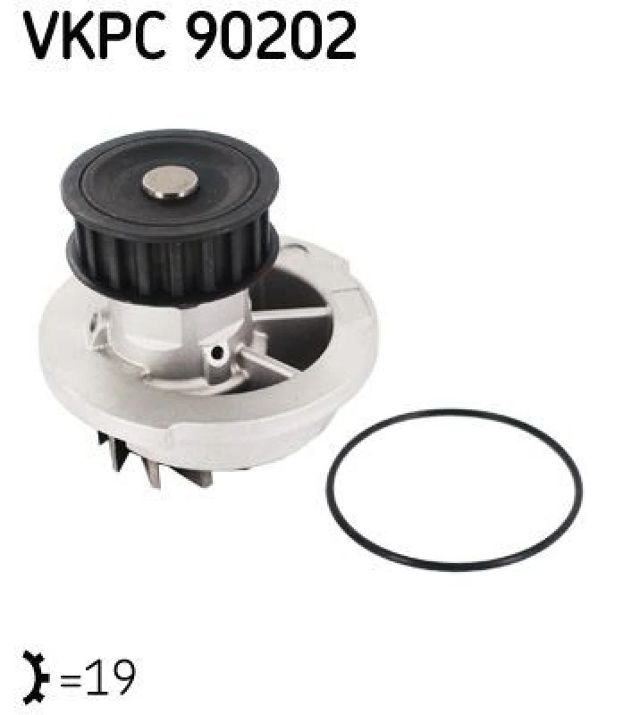 Image of SKF VKPC 90202 Water pump Aquamax Number of Teeth: 19, for timing belt drive, with gaskets/seals Water Pump (1260)