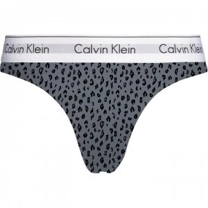 Image of Calvin Klein Cotton Thong - Sav Cheeta Pewt