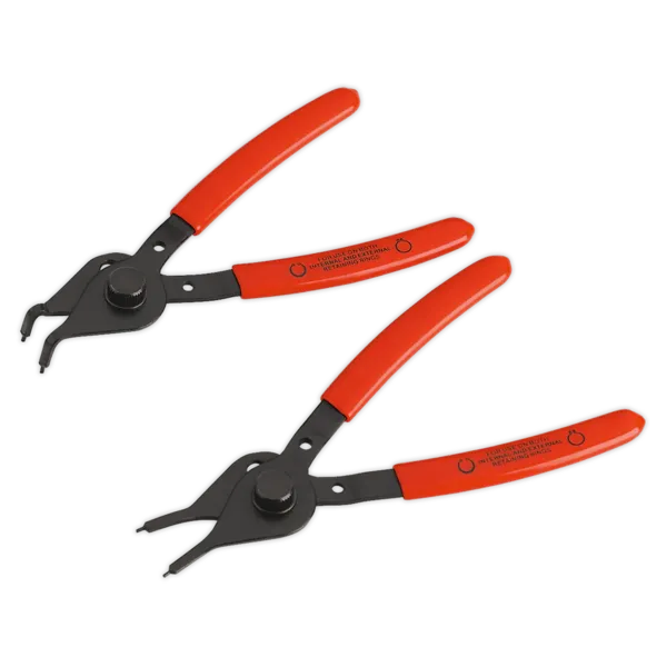 Image of Sealey AK8445 Circlip Pliers Set 2pc Reversible Straight/Bent Nose 12-25mm